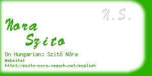 nora szito business card